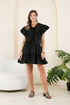 GET SPOTTED SHOP STOCKS GS Black: Jenni Vneck Ruffled Dress