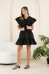 GET SPOTTED SHOP STOCKS GS Black: Jenni Vneck Ruffled Dress