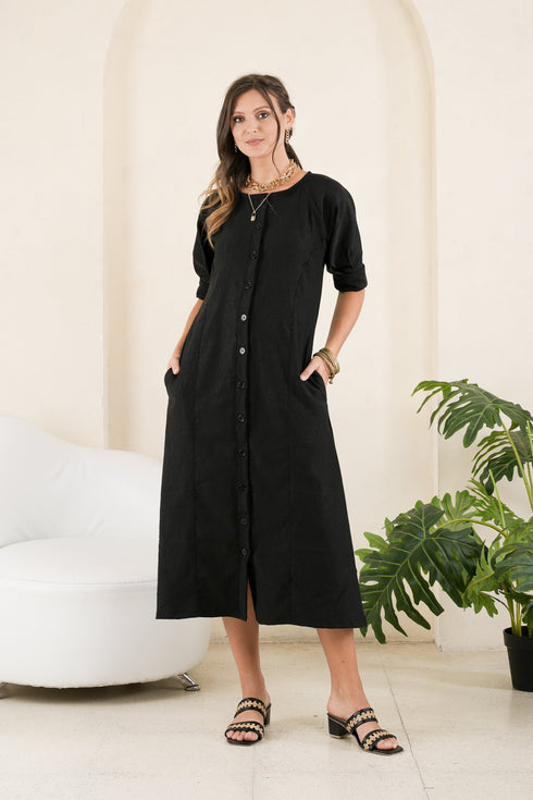 GET SPOTTED SHOP STOCKS GS Black: Miren Buttoned Dress