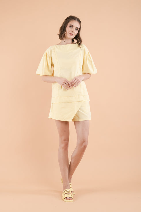 GET SPOTTED SHOP STOCKS Mix and Match Bottoms: Ava Puff-sleeved Top