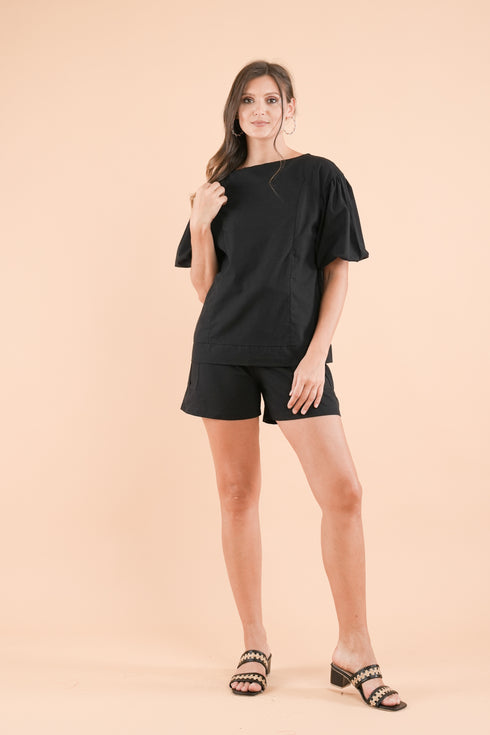 GET SPOTTED SHOP STOCKS Mix and Match Bottoms: Ava Puff-sleeved Top