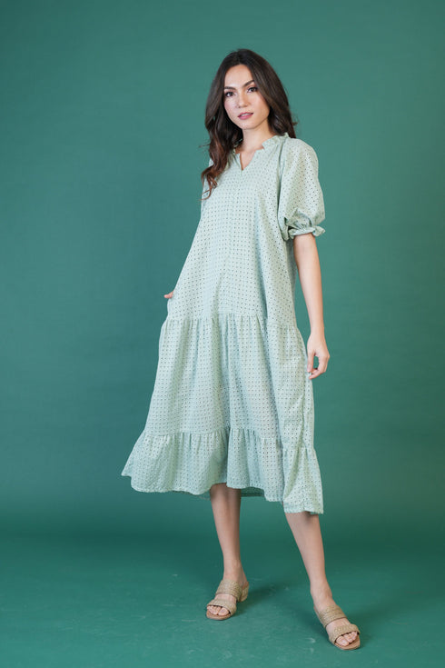 GET SPOTTED SHOP STOCKS Jenny Hues of Summer: Audrey Premium Eyelet Dress