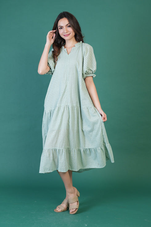 GET SPOTTED SHOP STOCKS Jenny Hues of Summer: Audrey Premium Eyelet Dress