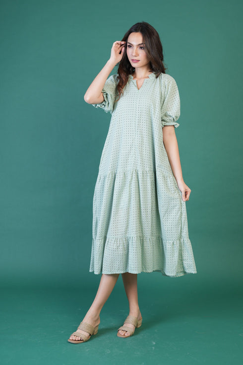 GET SPOTTED SHOP STOCKS Jenny Hues of Summer: Audrey Premium Eyelet Dress