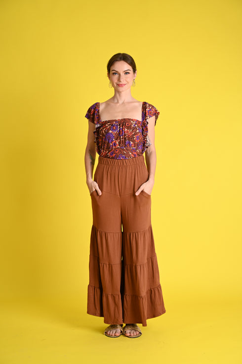 Swim 2023: Spice Swimsuit and Tiered Pants Cover-Up Set