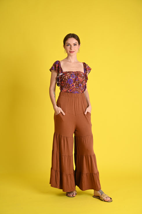 Swim 2023: Spice Swimsuit and Tiered Pants Cover-Up Set