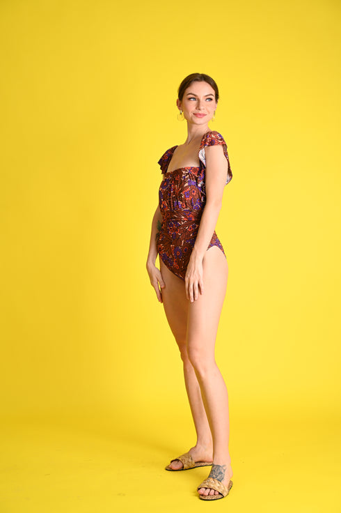 Swim 2023: Spice Swimsuit and Tiered Pants Cover-Up Set