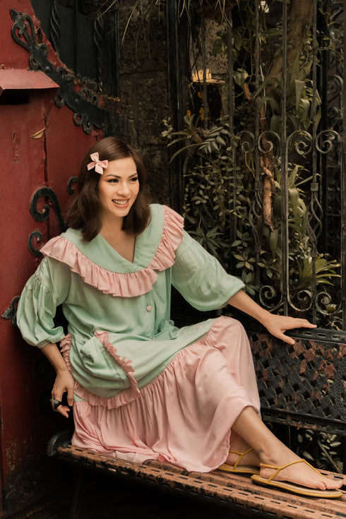 GET SPOTTED SHOP STOCK BFM x LDG 3: Dolores Pastel Plain A-Shape Dress