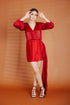 Alhambra x GS: The Miuccia Stylish Silk Dress in Holiday Red