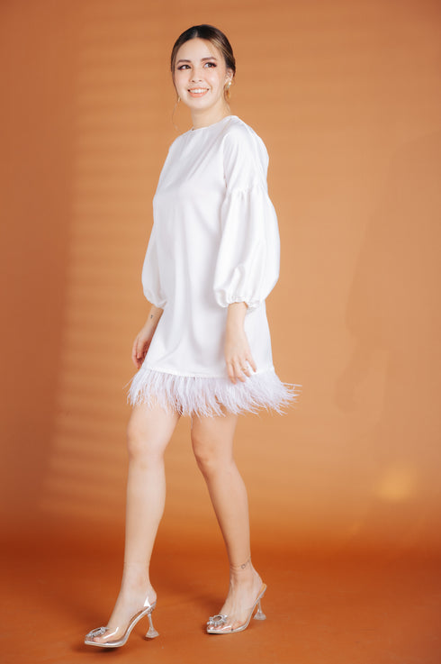Alhambra x GS: The Giorgio Dress with Ostrich Feathers