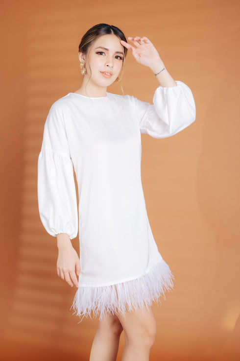 Alhambra x GS: The Giorgio Dress with Ostrich Feathers