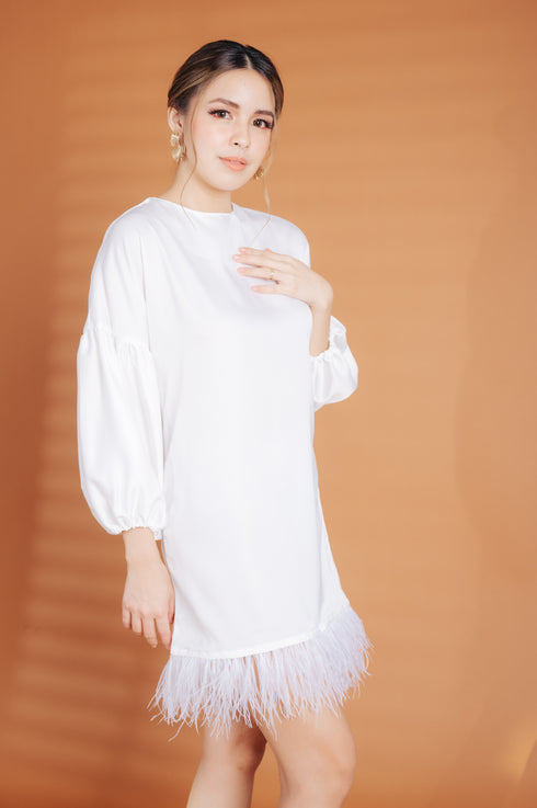 Alhambra x GS: The Giorgio Dress with Ostrich Feathers