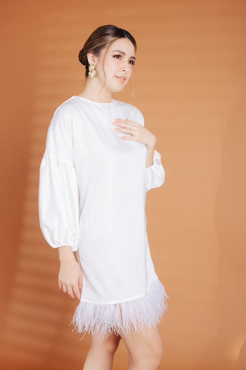 Alhambra x GS: The Giorgio Dress with Ostrich Feathers