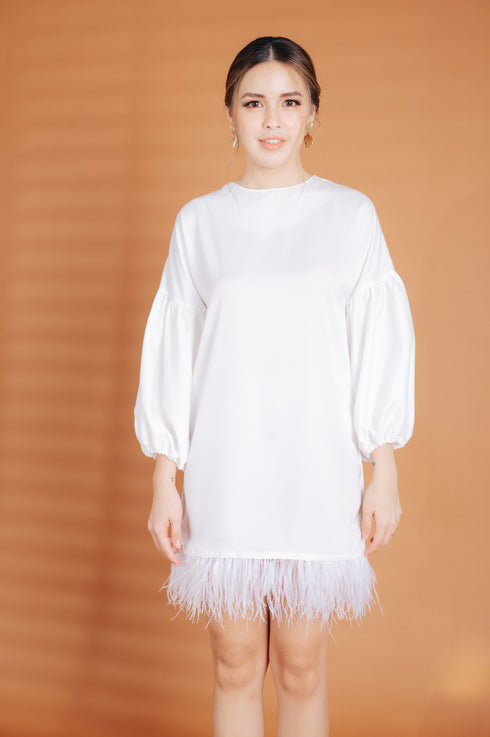 Alhambra x GS: The Giorgio Dress with Ostrich Feathers
