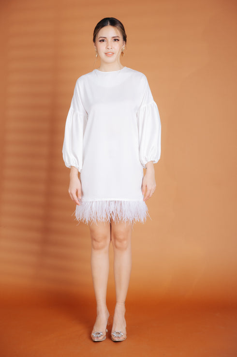Alhambra x GS: The Giorgio Dress with Ostrich Feathers