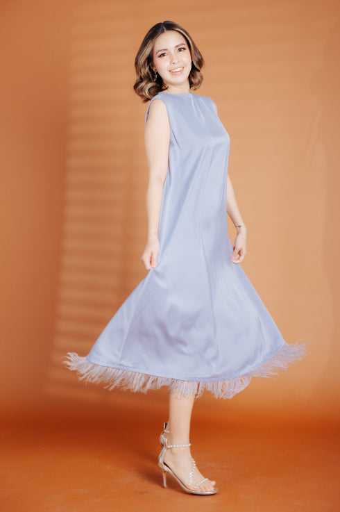 Alhambra x GS: The Pierre Dress with Ostrich Feathers